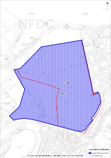 Map showing area of Strategic Site 3: Land at Cork's Farm, Marchwood map