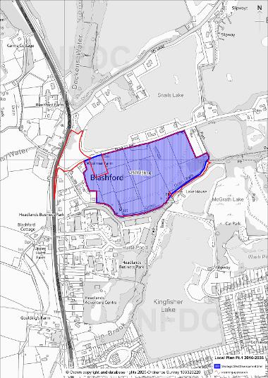 Map showing area of Strategic Site 15: Land at Snails Lane, Ringwood map