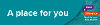 Teal coloured banner with the words A place for you